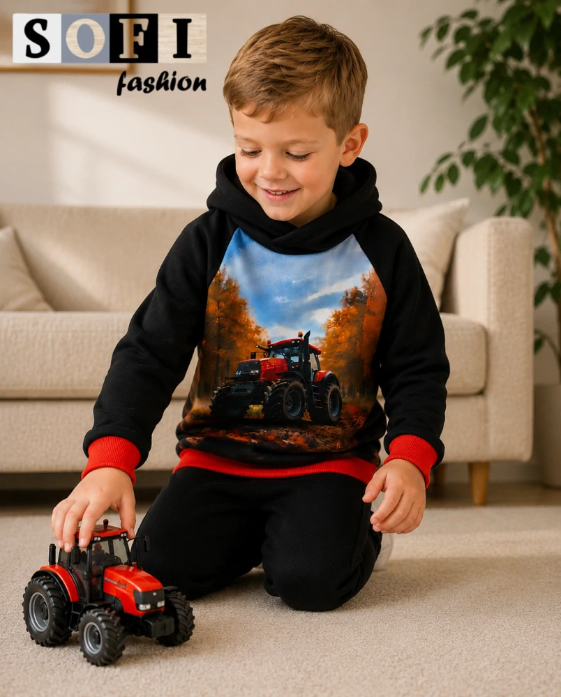 Mikina - červený traktor