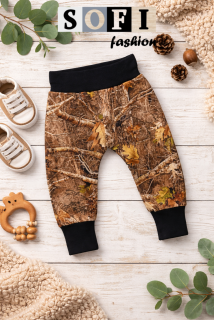 Dětské tepláčky - kamufláž, les