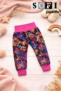 Dětské tepláčky - zlaté květy