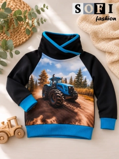 Dětská mikina - modrý traktor
